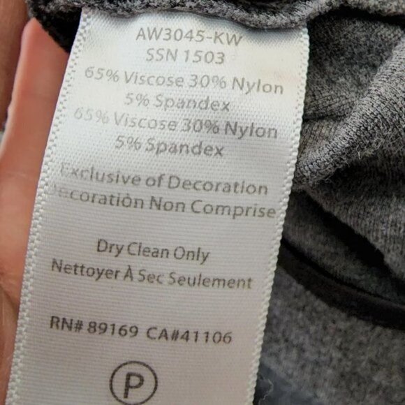 ATM Cuffed Ponte Classic Pants Heather Charcoal Slim Fit Trouser Super Stretch 6 - Picture 6 of 10